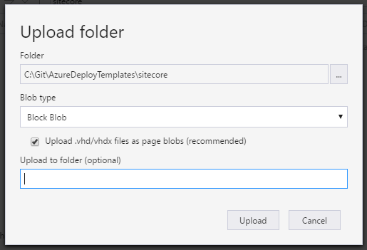 Create Sitecore Folder in Blob Storage