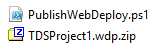 Image showing Publish Web Deploy and TDS Project files